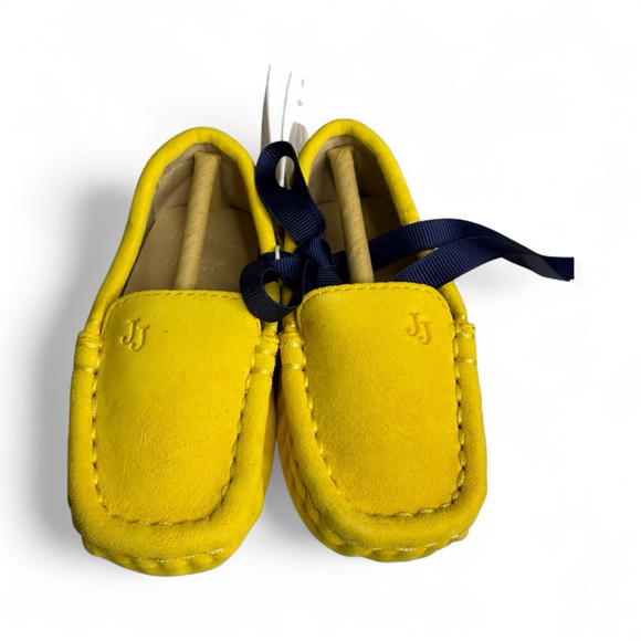 New Janie & Jack Yellow Suede Leather Moccasins Toddler Boys Size 5 Loafers NWT - Picture 1 of 9